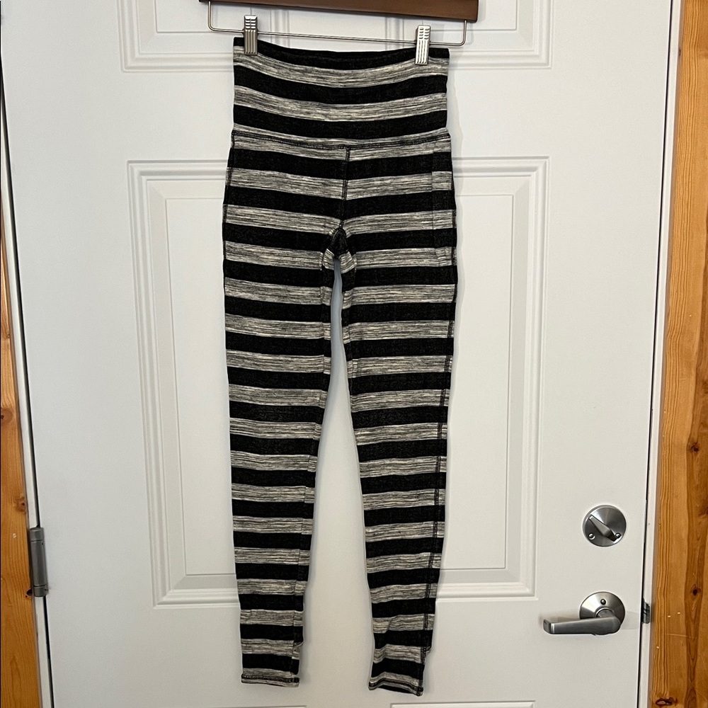 Free People Striped Gray Leggings